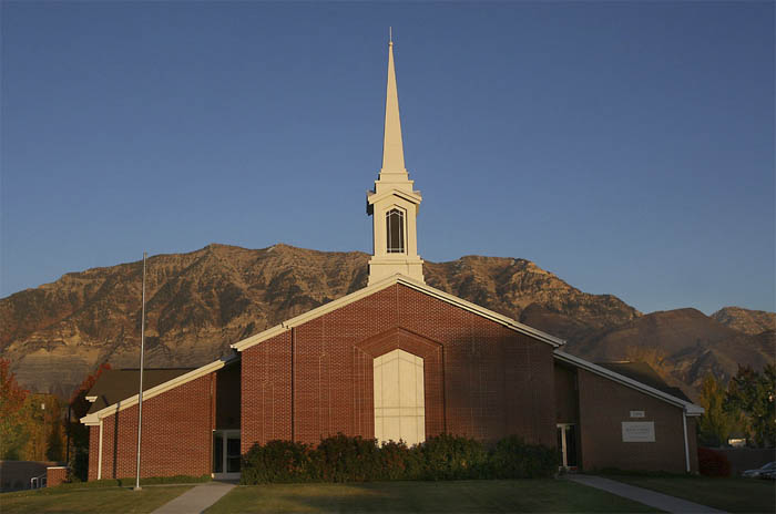 A typical LDS meetinghouse, where wards meet